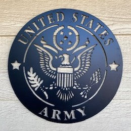 U.S. Army metal wall art hanging silhouette - Black finish