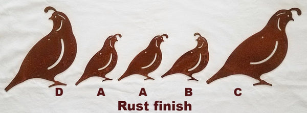 Quail Family Metal Wall Art