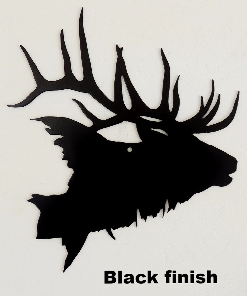 Elk Wildlife metal wall art. Elk metal wall hanging.  horseflymetalart.com