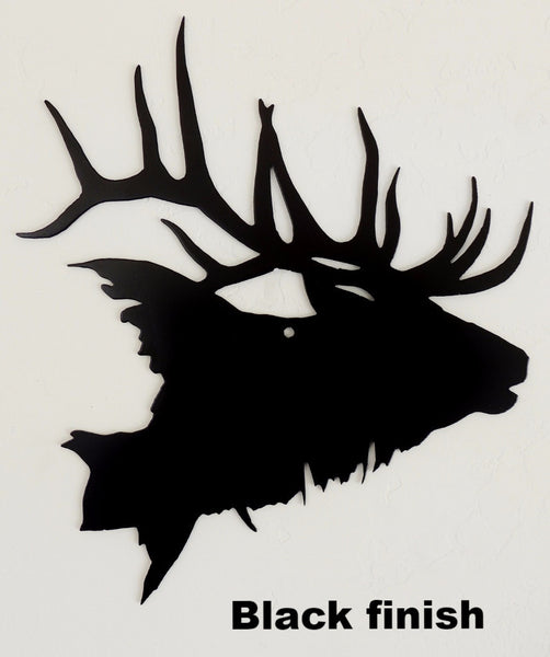 Elk Wildlife metal wall art. Elk metal wall hanging.  horseflymetalart.com