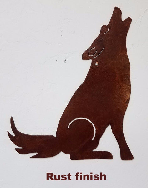 Metal Howling Coyote Wall Art Silhouette horseflymetalart.com