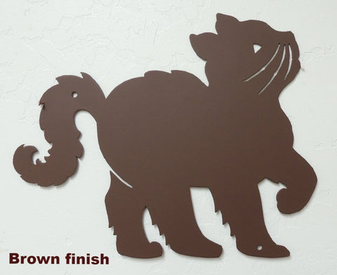 Metal Cat wall art silhouette. Cat wall hanging. Cat metal wall art