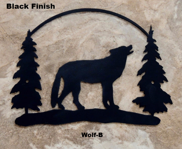 Wildlife Wolf Metal Wall Art Silhouette. Wolf metal wall art. Wildlife wolf wall hanging. horseflymetalart.com