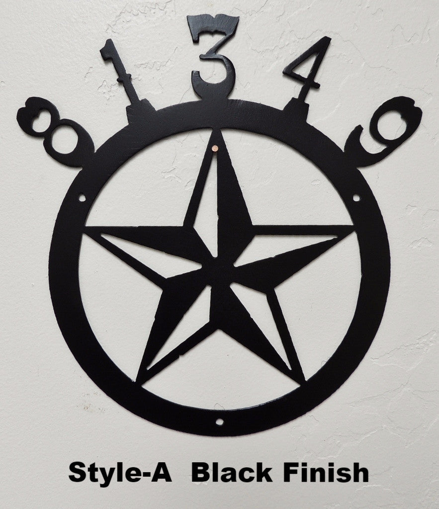 Metal Texas Star House Number. Address Sign horseflymetalart.com