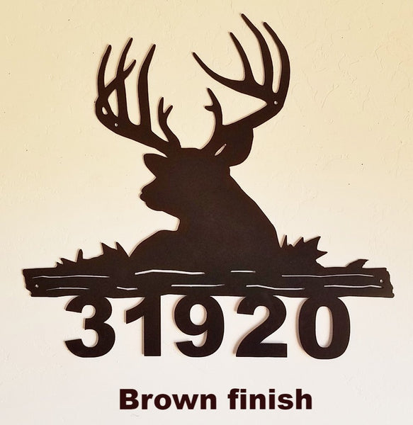Metal Deer House Number  Deer metal art Address Sign