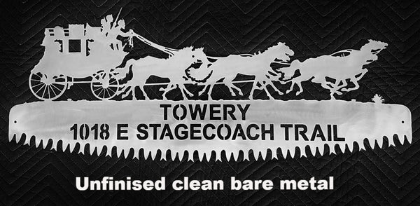 Stagecoach Custom Address Sign. Stagecoach Custom metal House Number