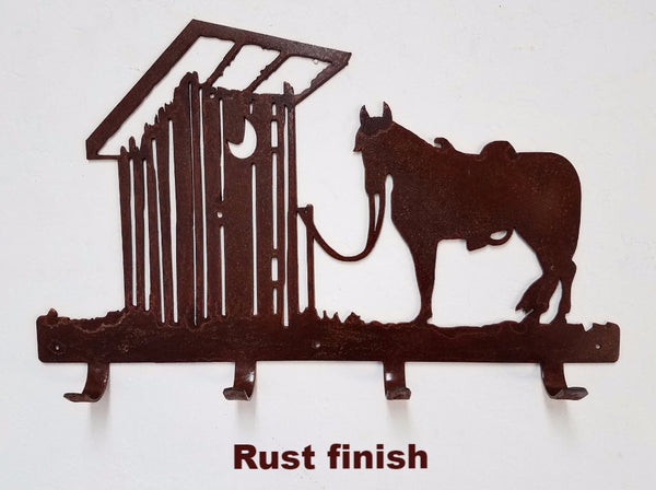 Horse & Outhouse metal towel rack horseflymetalart.com