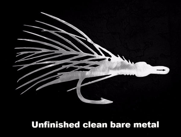 Fly Fishing Lure Metal Wall Art Silhouette. Fishing Lure Metal Wall Hanging