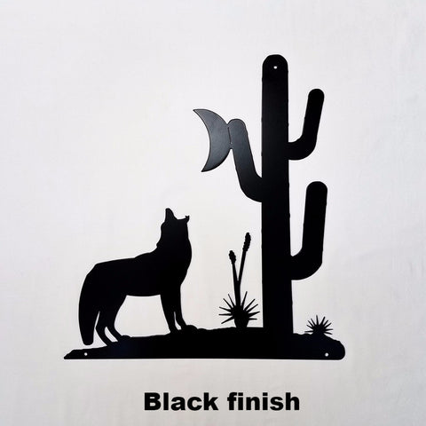 Howling Coyote Moon wall art horseflymetal.com