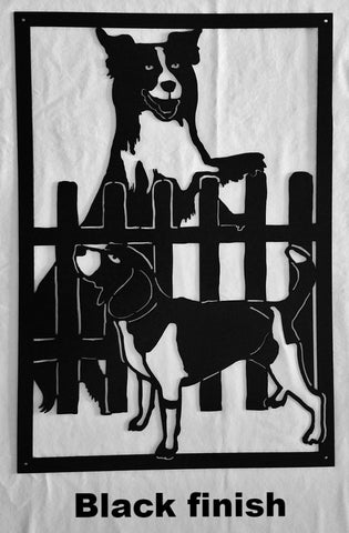 Dog Metal Wall Art or Gate Insert Silhouette. Dog and Hound Metal Wall Art