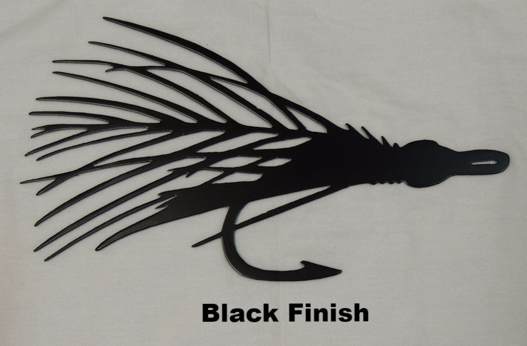 Fly Fishing Lure Metal Wall Art Silhouette. Fishing Lure Metal Wall Hanging