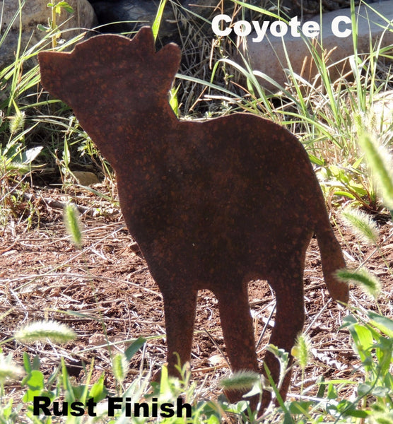 Coyote Silhouette Yard Art horseflymetalart.com