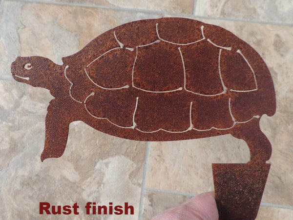 Turtle metal garden art.  Desert tortoise metal yard art