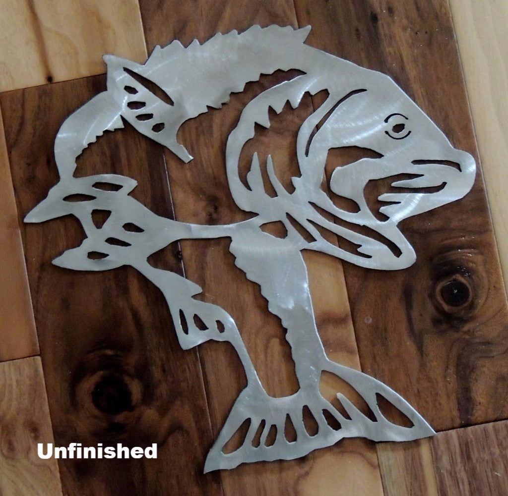 The Perfect Fisherman's Gift! Checkout Our Jumping Bass Metal Wall