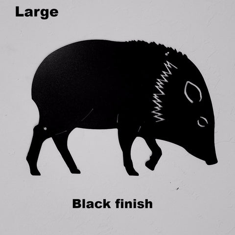 Javelina Wildlife Metal Art Wall Silhouette. Metal Javelina or Pig wall art. Metal Javelina or Hog wall hanging.  horseflymetalart.com