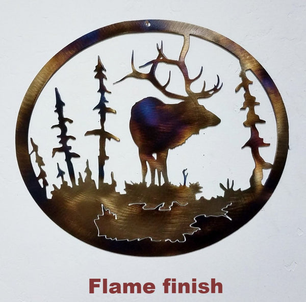 AN17H Elk & Tree Wildlife Wall Art