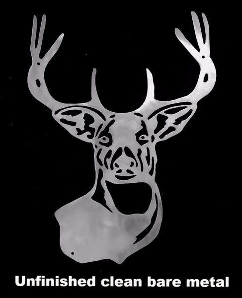Wildlife Deer metal wall hanging. Wildlife metal Deer wall art. Log Cabin metal wall art horseflymetalart.com