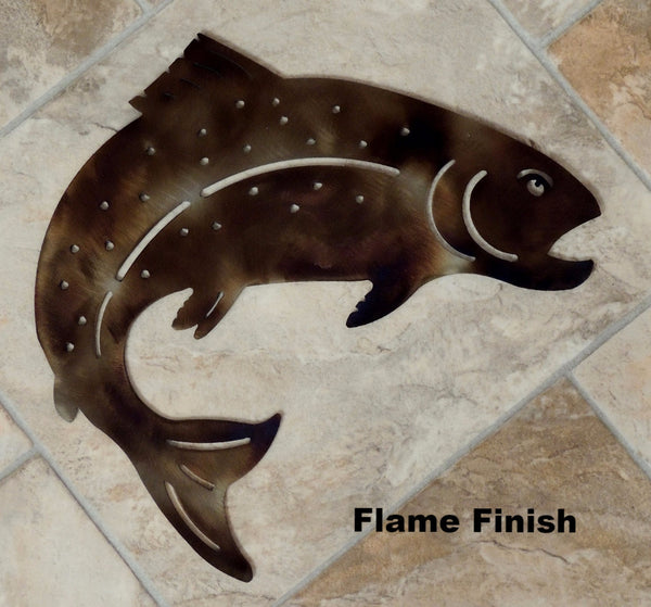 Trout metal wall art silhouette.Trout metal wall art hanging horseflymetalart.com