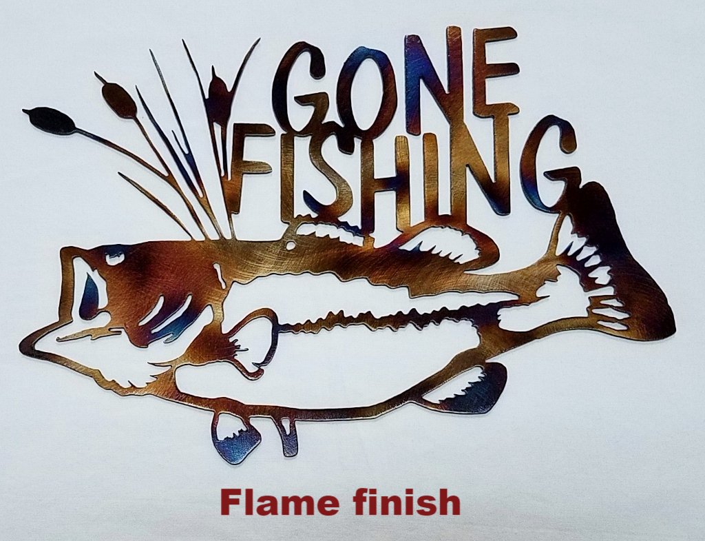 Gone Fishing Metal Art Silhouette Wall Hanging  Gone Fishing wall art –  HORSEFLY METAL WORKS LLC