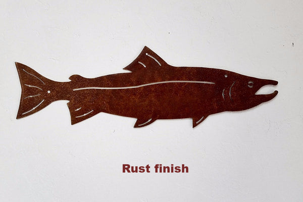 Salmon metal wall hanging. Salmon Wildlife wall hanging horseflymetalart.com