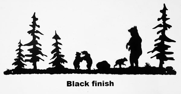 Bear metal wall art. Bear and Cubs metal wall art