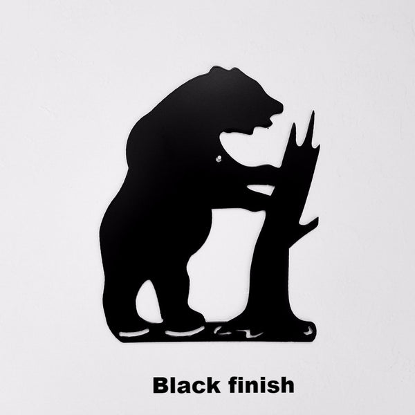 Bear & Tree wall art silhouette Wildlife Bear wall art horseflymetalart.com