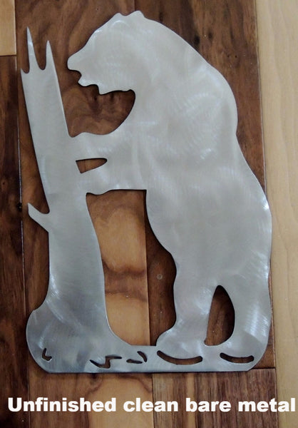 Metal Bear wall art Bear Wildlife wall hanging horseflymetalart.com