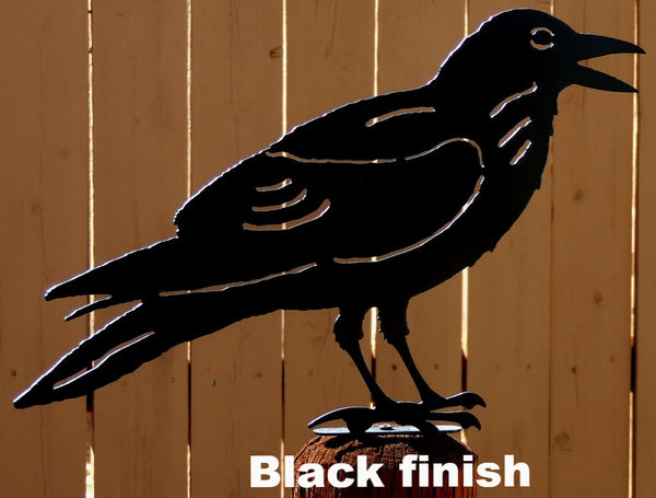 Raven or Crow metal yard art silhouette. Raven or Crow metal yard art silhouette 
