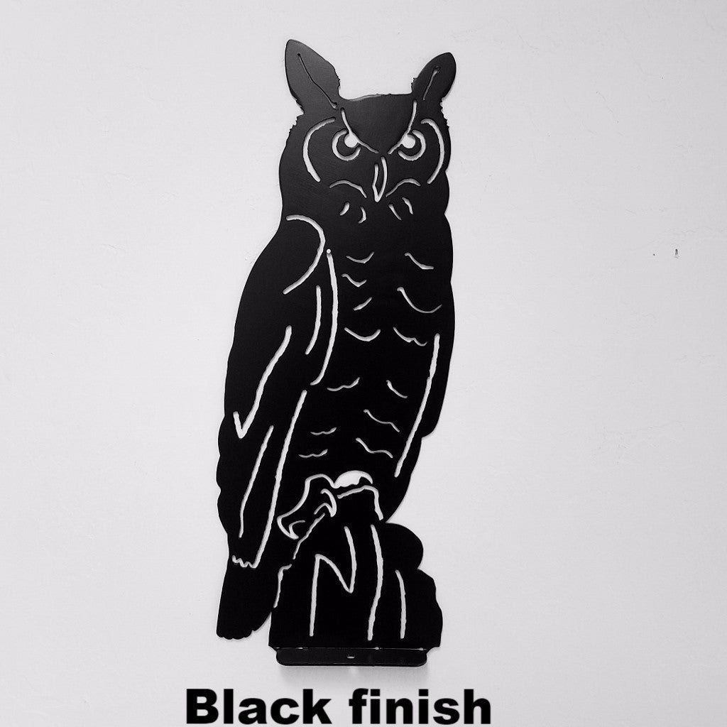 Owl or Bird metal yard art. Owl wall art silhouette.  horseflymetalart.com