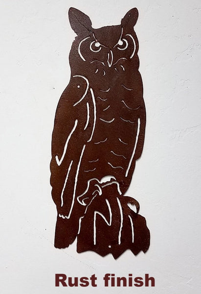 Owl metal Wall Art. Owl metal garden art. horseflymetalart.com