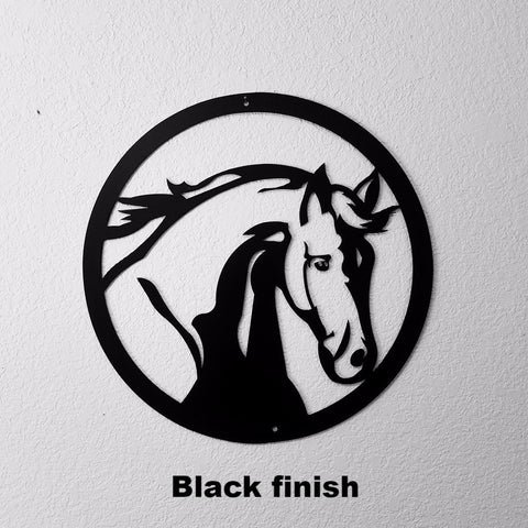 Horse head metal wall art silhouette horseflymetalart.com