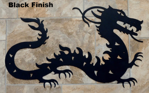 Noble Dragon metal wall art. Chinese Dragon wall art.  horseflymetalart.com