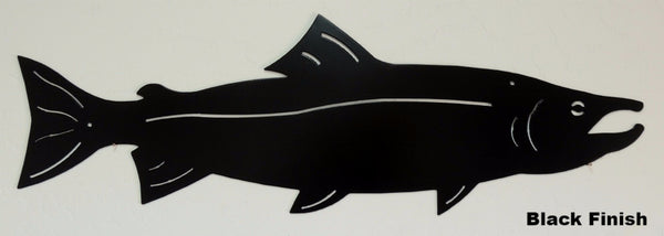 Salmon metal wall art. Salmon wall hanging. Fish wall art horseflymetalart.com