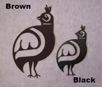 Quail Metal Wall Art. Native American Quail metal wall hangings. Mimbres Quail metal wall art