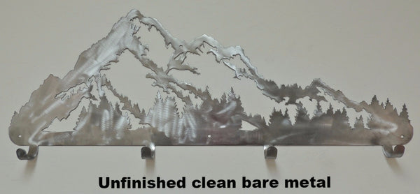 Mountain Coat Rack Metal Art Silhouette. Mountain Coat Rack Wall Art