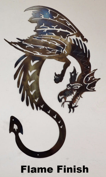Dragon metal wall art silhouette. Dragon wall art horseflymetalart.com