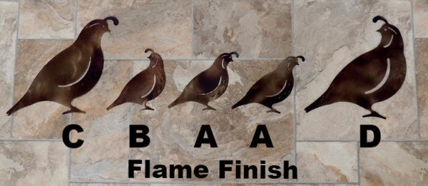 Quail Family Metal Wall Art