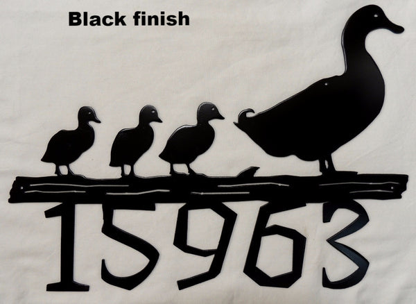 Ducks in a Row House Number. Metal Ducks Address Sign horseflymetalart.com