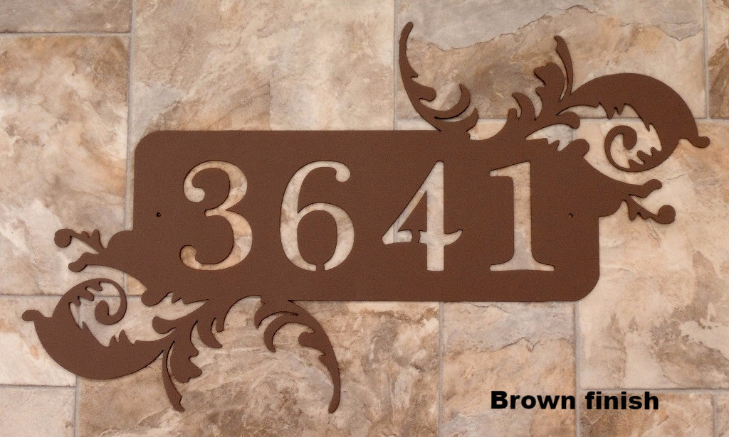 Metal Scroll House Number or Address Sign horseflymetalart.com