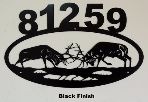 Metal Elk House Number or Address Sign Silhouette horseflymetalart.com