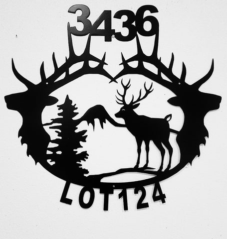 Elk Metal House Number. Elk Metal Address Sign