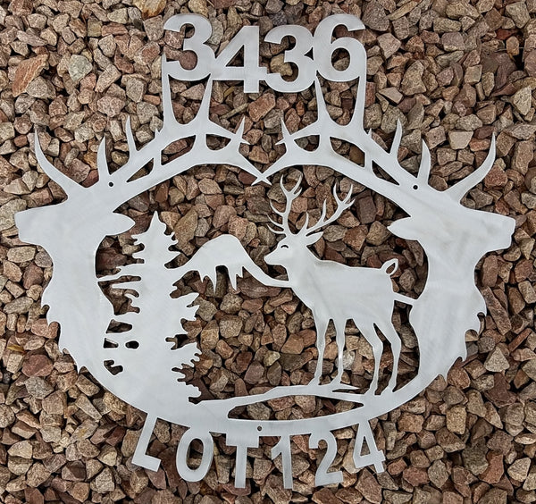 Elk Metal Address Sign. Elk Metal House Number 