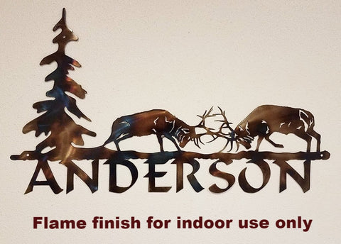 Elk Metal Name Sign. Custom Elk Metal House Number