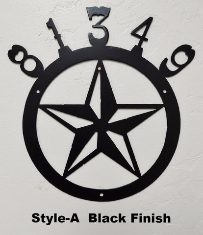 Metal Texas Star House Number. Address Sign horseflymetalart.com