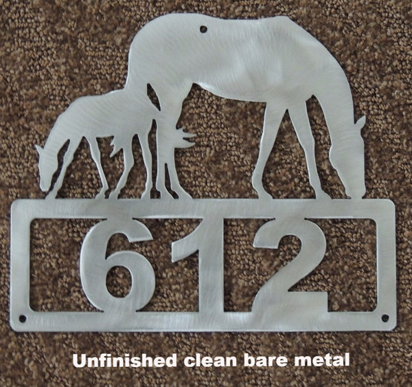 Horse House Number. Metal Horse address sign.  horseflymetalart.com