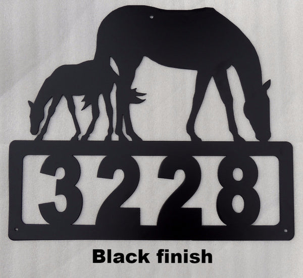 Metal Horse house number. Horse Address Sign  horseflymetalart.com