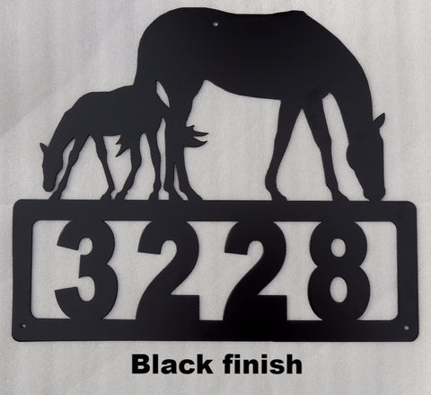 Metal Horse house number. Horse Address Sign  horseflymetalart.com