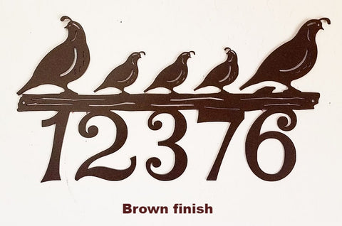 Metal Quail House Number Quail metal Address Sign