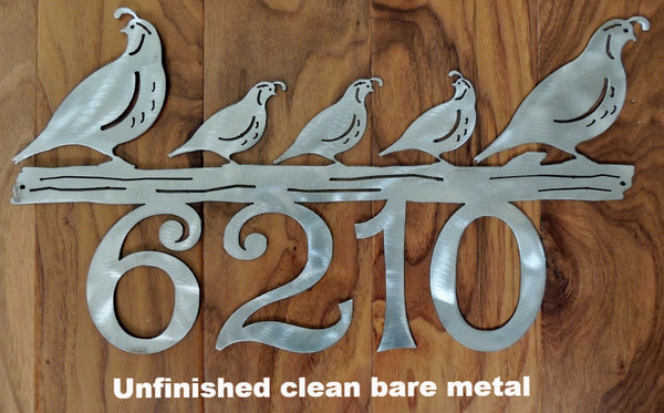 Quail Metal House Number horseflymetalworks.com