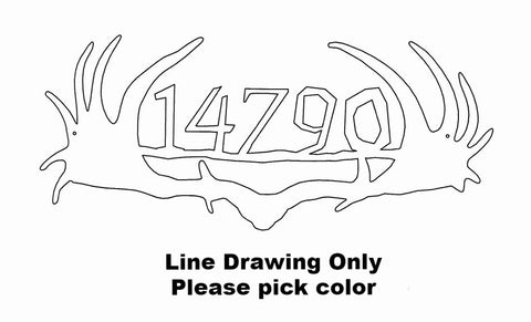 Metal Moose Antler House Number Moose Antler Address Sign